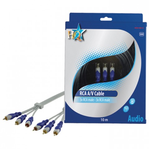 Laidas 3RCA-3RCA (K-K) 10m Gold HQSA-080-10