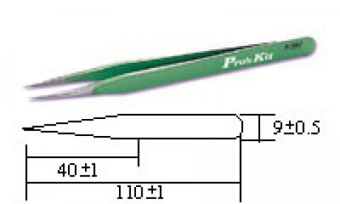 Pincetas antistatinis 120mm Pro'sKit 1PK-101T