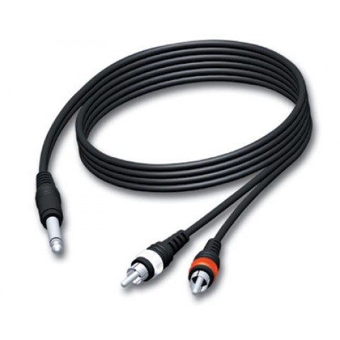 Laidas 6,3mm mono-2xRCA (K-K) 3m Procab 