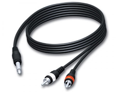 Laidas 6,3mm mono-2xRCA (K-K) 3m Procab 