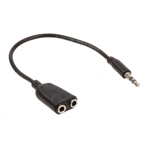 Perėjimas 3.5mm - 2x3.5mm stereo (K-L) 0.2m Nedis