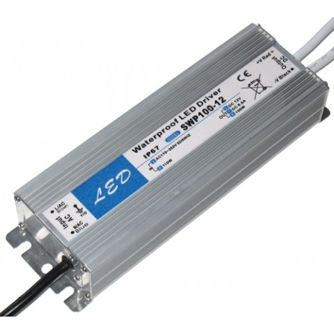 LED maitinimo šaltinis atsparus vandeniui 12V 8.3A 100W IP67 