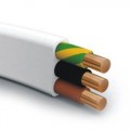 Elektros kabelis 3x2.5mm² YDYp monolitinis, plokščias, baltas (white)