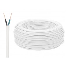 Elektros kabelis 2x2.5mm² YDYp monolitinis, plokščias, baltas (white)