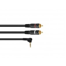 Laidas Omnitronic 3,5 kampu-2xRCA (K-K) 3m gold