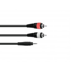 Laidas 3.5mm stereo - 2xRCA (K-K) 6m gold Omnitronic