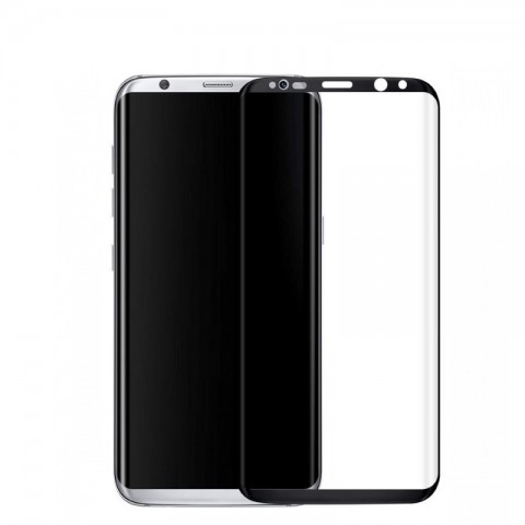 LCD apsauginis stikliukas Samsung G955 Galaxy S8 Plus juodas (black) lenktas 