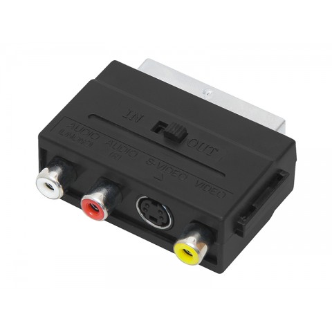 Perėjimas SCART - 3RCA + SVHS + SWITCH su jungikliu