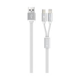 USB kabelis USB-USB micro+iPhone 5/5S/5C 0,2m 2in1 Devia 