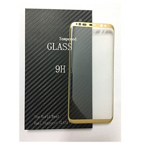 LCD apsauginis stikliukas Samsung G955 Galaxy S8 Plus Tempered Glass gold lenktas 