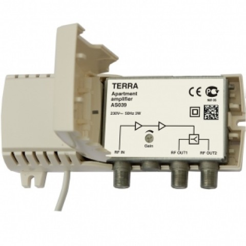 Stiprintuvas TV-FM Terra AS039 47 - 862MHz 2 išėjimai