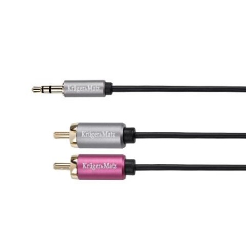 Laidas 3.5mm stereo - 2RCA (K-K) 1m Gold Kruger&Matz 