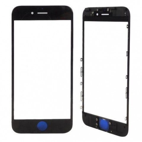 LCD stikliukas Apple iPhone 6 Plus su rėmeliu ir OCA black (O)