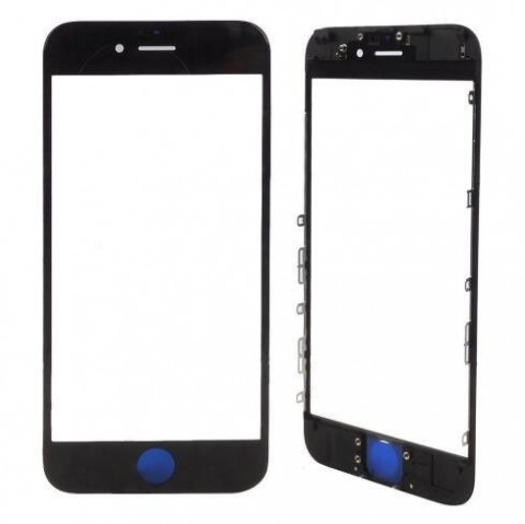 LCD stikliukas Apple iPhone 6 Plus su rėmeliu ir OCA black (O)
