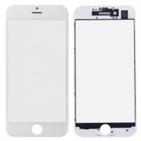 LCD stikliukas Apple iPhone 7 Plus su rėmeliu ir OCA white (O)