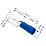 Kištukas 4,8/0,8mm laidui 1.5-2.5mm mėlynas (blue) 