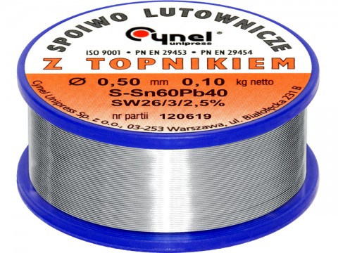 Lydmetalis 0.5mm 100g 60Sn/40Pb Cynel