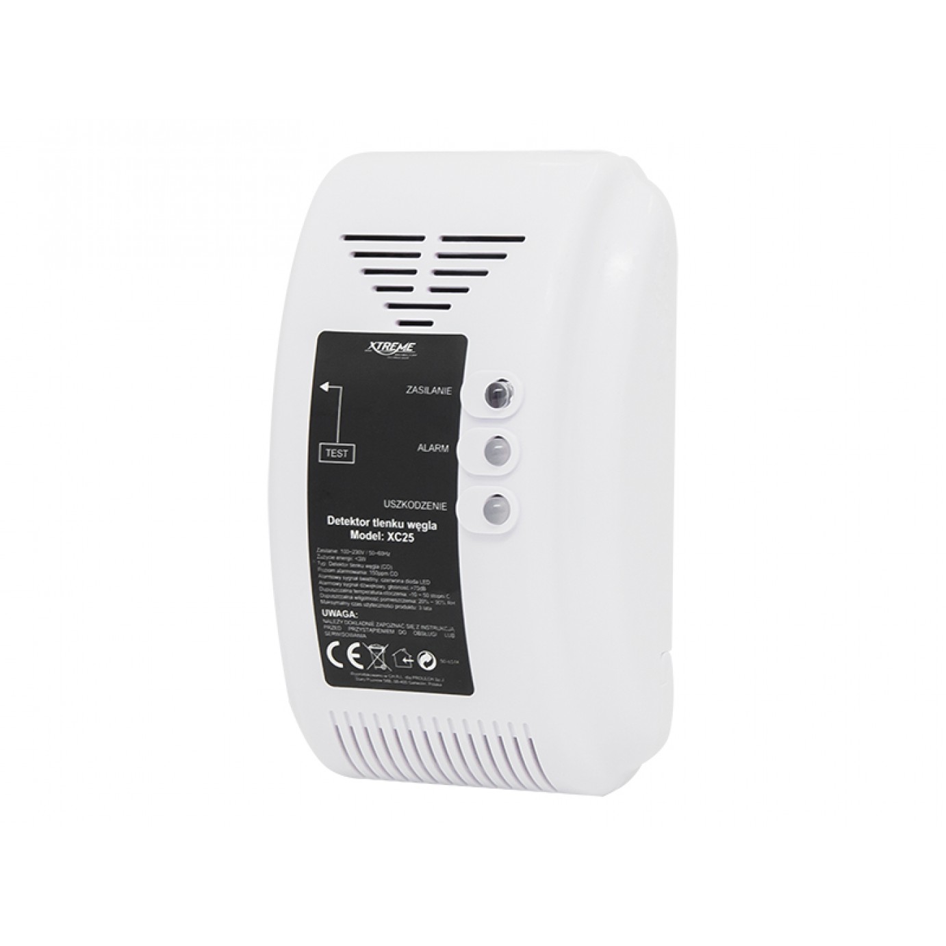 Anglies monoksido CO (smalkių) detektorius 220V Xtreme XC25