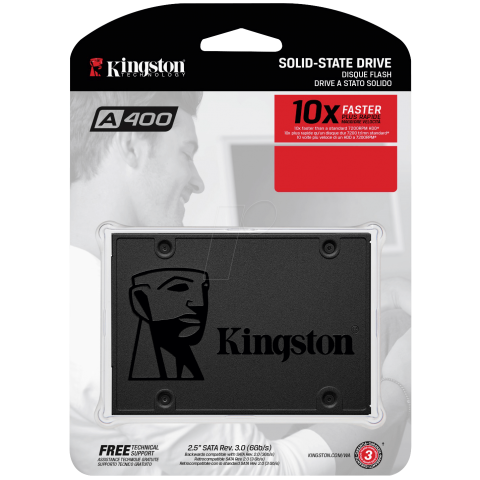 Kietasis diskas 2.5" SSD 480GB SATA3 500MB/s Kingston A400 