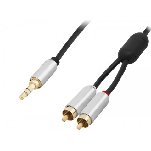 Laidas 3.5mm stereo - 2RCA (K-K) 2.5m gold Blow 