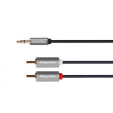 Laidas 3.5mm stereo - 2RCA (K-K) 1m Gold Kruger&Matz 