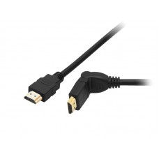 Laidas HDMI - HDMI v2.0 (K-K) 1.5m gold 4K (60Hz) reguliuojamu kampu Blow 