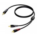 Laidas 3.5mm stereo - 2xRCA (K-K) 1.5m gold Procab 