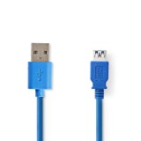 Laidas - ilgiklis USB 3.2 (K-L) 2m 5 Gbps mėlynas (blue) Nedis