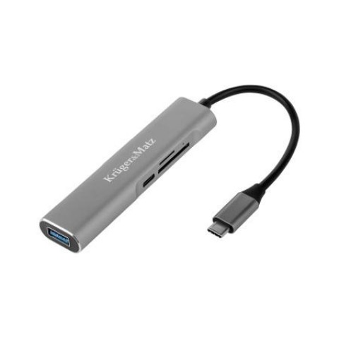 Adapteris USB C → HDMI + USB3.0 + USB C + SD + MicroSD (K-L) Kruger&Matz