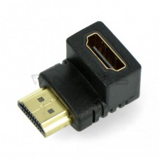 Adapteris HDMI - HDMI (K-L) 4K (60Hz) 270° kampu gold Goobay