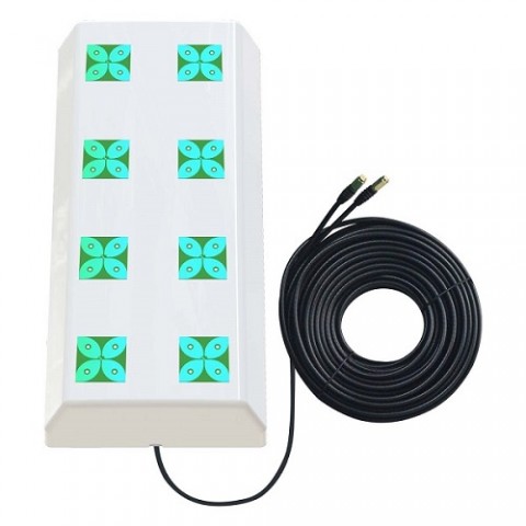 GSM antena 3G / 4G / 5G / LTE / CBRS (kryptinė) 2x18dBi su laidu 15m 2x2 MIMO HiSmart