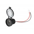 Automobilinis pridegiklio 12V-24V USB + USB C lizdas 3.1A su dangteliu IP 67