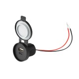 Automobilinis pridegiklio 12V-24V USB + USB C lizdas 3.1A su dangteliu IP 67