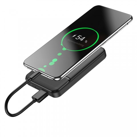 Nešiojamas įkroviklis - akumuliatorius 10000mAh 2xUSB + USB C juodas (black) Maxlife MXPB-01