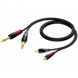 Laidas 2x6.35mm mono - 2xRCA (K-K) 5m Procab