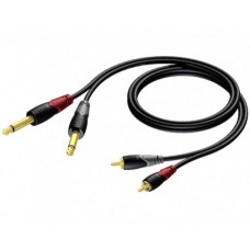 Laidas 2x6.35mm mono - 2xRCA (K-K) 5m Procab