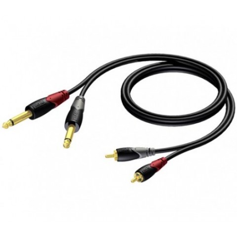 Laidas 2x6.35mm mono - 2xRCA (K-K) 5m Procab