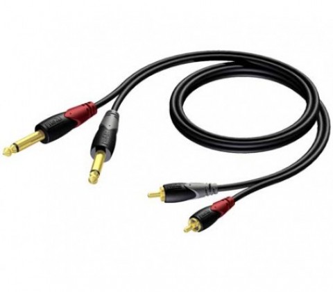 Laidas 2x6.35mm mono - 2xRCA 1.5m Procab
