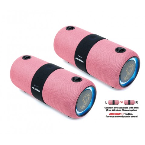 Nešiojamas bluetooth garsiakalbis PexMan PM-10P rožinis (pink)