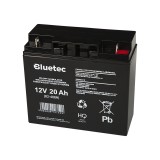 Švino akumuliatorius 12V 20Ah (180x165x75 mm) Bluetec AGM