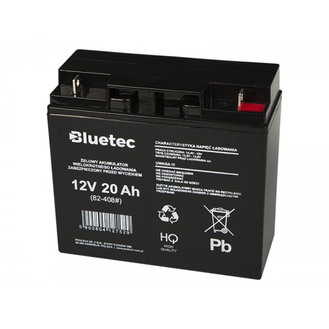 Švino akumuliatorius 12V 20Ah (180x165x75 mm) Bluetec AGM
