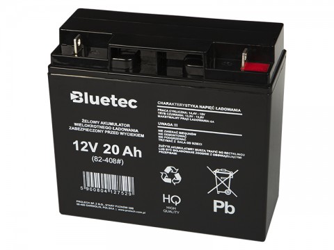 Švino akumuliatorius 12V 20Ah (180x165x75 mm) Bluetec AGM