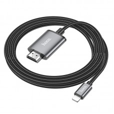 Laidas HDMI - iPhone 8pin (lightning) (K-K) 2m pilkas (grey) Hoco UA27 