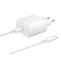 Tinklo įkroviklis 220V Samsung EP-TA845XBE USB C 45W su laidu USB C 1m baltas (white) originalas