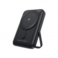 Nešiojamas įkroviklis - akumuliatorius 10000mAh USB C 15W su bevieliu įkrovikliu su laikikliu juodas (black) Choetech B743
