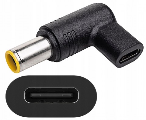 Perėjimas maitinimo šaltiniui nešiojamam kompiuteriui USB C → 4.0x1.35mm Asus kampu