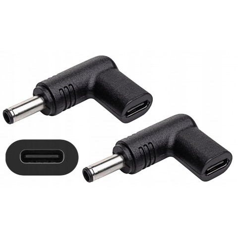 Perėjimas maitinimo šaltiniui nešiojamam kompiuteriui USB C → 4.5x3.0mm Dell kampu