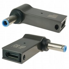 Perėjimas maitinimo šaltiniui nešiojamam kompiuteriui USB C → 4.5x3.0mm HP kampu