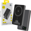 Nešiojamas įkroviklis - akumuliatorius 10000mAh USB C 22.5W su bevieliu įkrovikliu magnetinis su ekranu (QC3.0) Slim Blavec PBBJ03-MC10G
