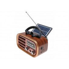 Radijo imtuvas su akumuliatoriumi - saulės baterija microSD, USB, Aux Golon RX-BT638 auksinis (gold) 